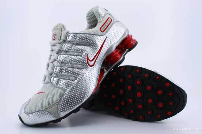 argentee et rouge chaussures shox nz baskets (2)